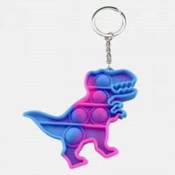 porte clé bleu et rose dinosaure
