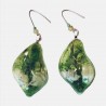 boucles d'oreilles argent pendentif coquillage vert