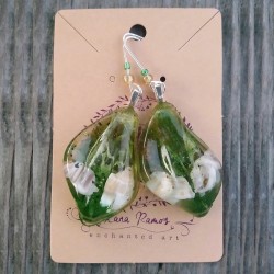 boucles d'oreilles argent sterling coquillage vert