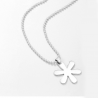 chaîne forçat pendentif argent acier inoxydable fleur marguerite