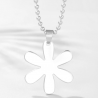 pendentif acier inoxydable fleur couleur argent