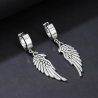 boucles d'oreilles ailes d'oiseau pendentif acier inoxydable