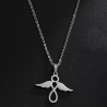 chaîne pendentif argent ange acier inoxydable