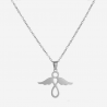 chaîne forçat pendentif argent ange acier inoxydable