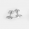 Boucles d'oreilles oeil acier inoxydable couleur argent