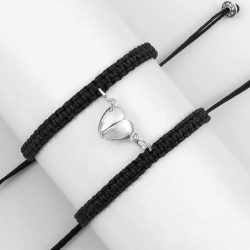 2 bracelets coeurs sur cordon ajustable