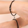 bracelets noirs cordon coeur