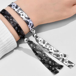 bracelet argent labradorite blanche sur cordon ajustable