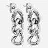 boucles d'oreilles pendantes chaîne maille cubaine acier inoxydable