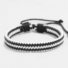 bracelet homme noir blanc tressé