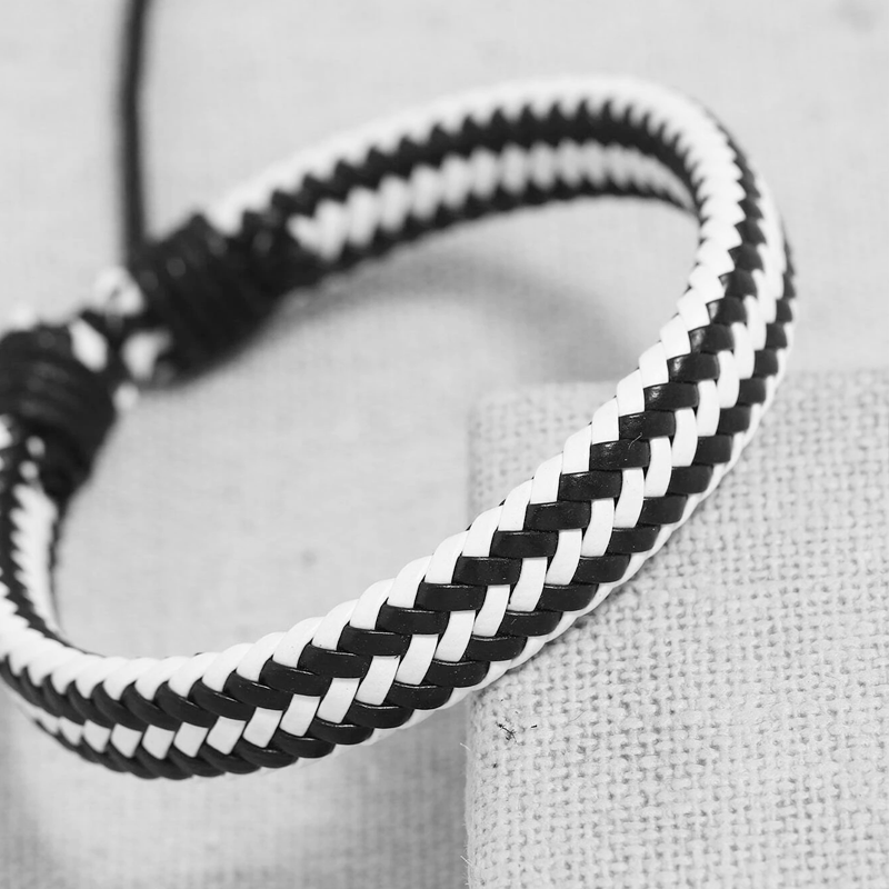 bracelet pour homme noir et blanc brésilien design