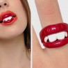 Bague bouche dents blanches lèvres rouges fait main