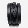 bracelet homme tresse noire cuir