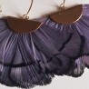 boucles pendantes plumes violettes