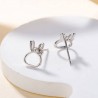 clous d'oreilles lapin discrètes en argent 925