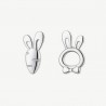 puces d'oreilles lapin design argent 925 carotte