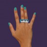 Bague 2 doigts PIANO bleu originale pas cher