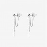 clous d'oreilles pendantes discrètes en argent 925