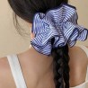 scrunchie blanc rayures