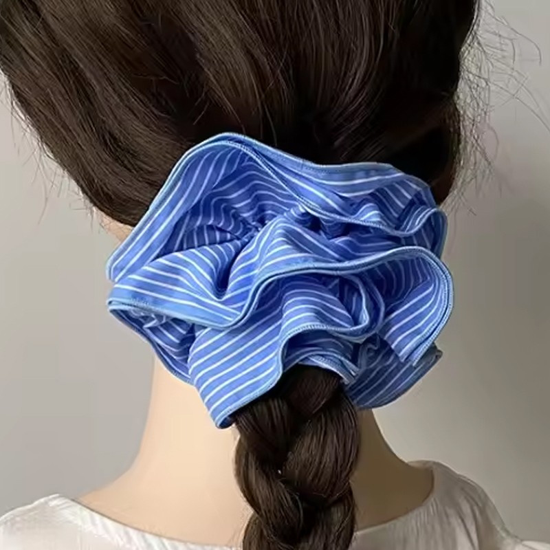 chouchou pour tresse rayé bleu blanc