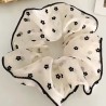 chouchou beige translucide à fleurs noires mousseline de soie