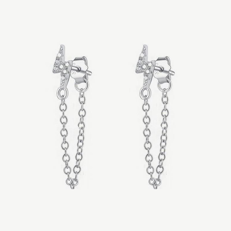 boucles d'oreilles argent 925 éclairs foudre pendentif