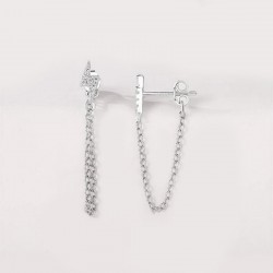 boucles d'oreilles éclair argent 925 pendantes