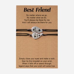 bracelet pas cher fille ajustable coeur best friend