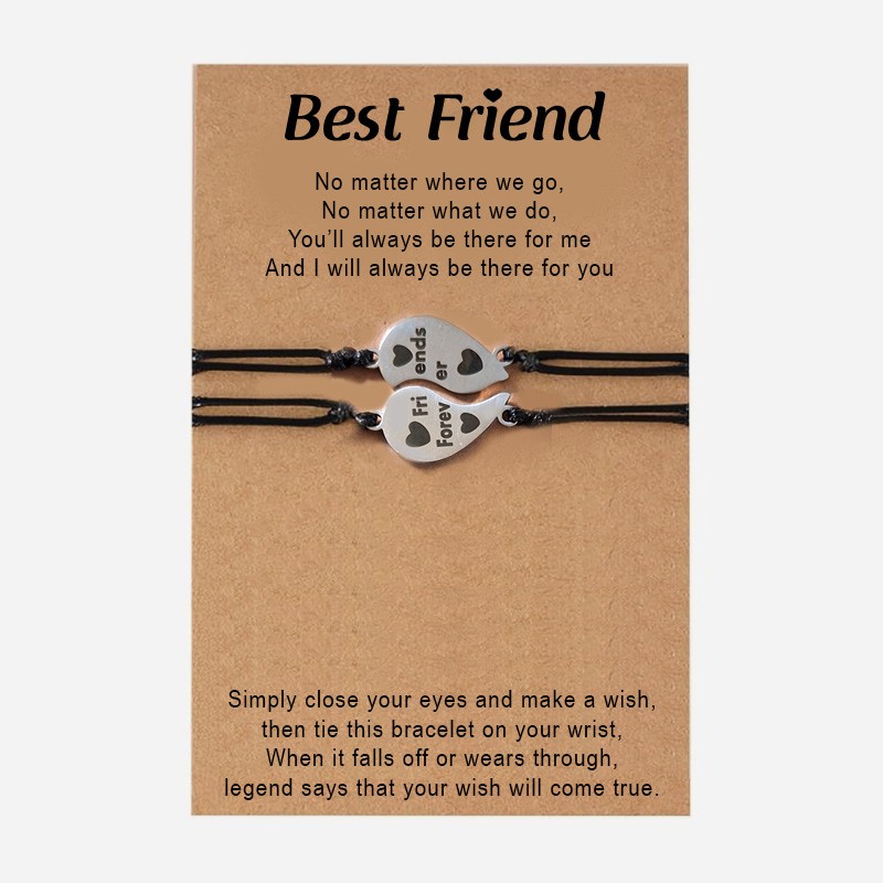 bracelet pas cher fille ajustable coeur best friend