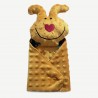 doudou coton minky fait main bleu pisicine jaune moutarde