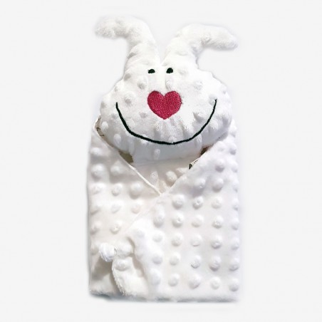 doudou coton minky fait main blanc