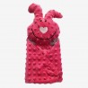 doudou coton minky fait main bleu pisicine rose vif