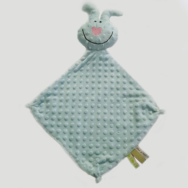 doudou coton Oeko-Tex fabriqué en france bleu glacier