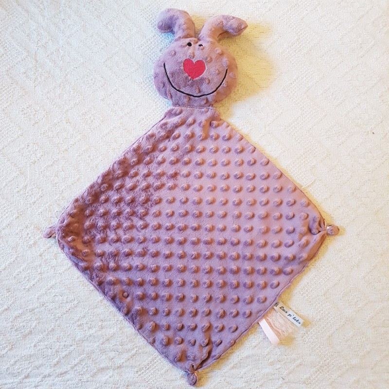 doudou coton Oeko-Tex fabriqué en france lie de vin