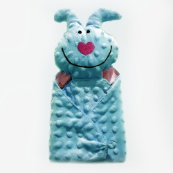 doudou coton minky fait main bleu clair
