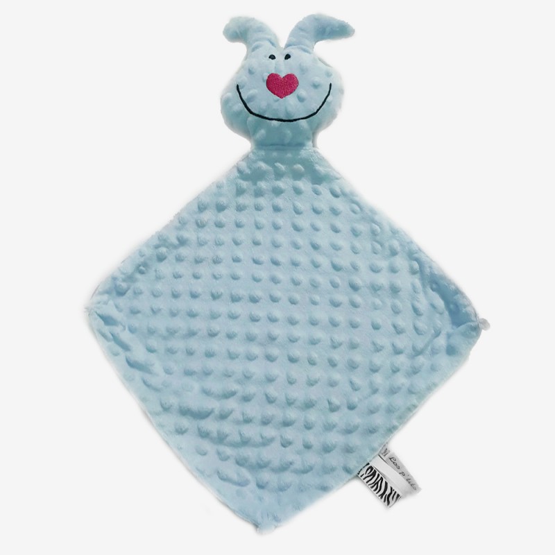 doudou coton Oeko-Tex fabriqué en france bleu pale