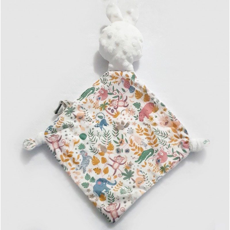 doudou coton Oeko-Tex fabriqué en france lama blanc