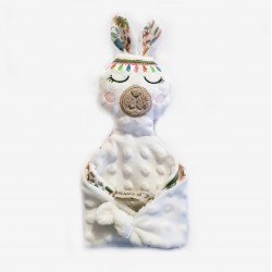 doudou coton minky fait main lama blanc