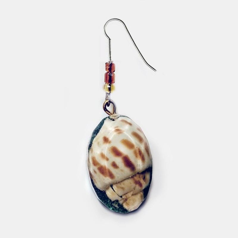 boucles d'oreilles argent modèle coquillage bleu océan