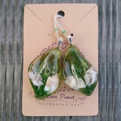 boucles d'oreilles argent sterling coquillage vert